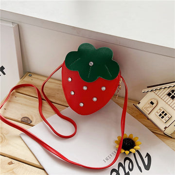 Girls Cute Strawberry Cross-body Men And Women Baby Coin Purse Decoration Bag