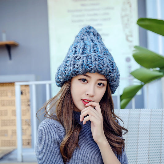 Crochet hat ladies thick wool hat warm hat