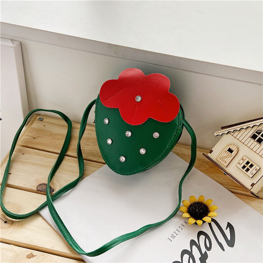 Girls Cute Strawberry Cross-body Men And Women Baby Coin Purse Decoration Bag