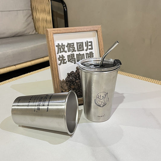 Industrial Style 304 Stainless Steel Home Beer Mugs Drop-resistant Tea Cup Simple