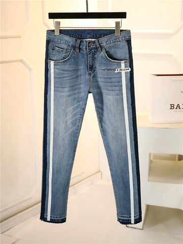 Straight washed jeans